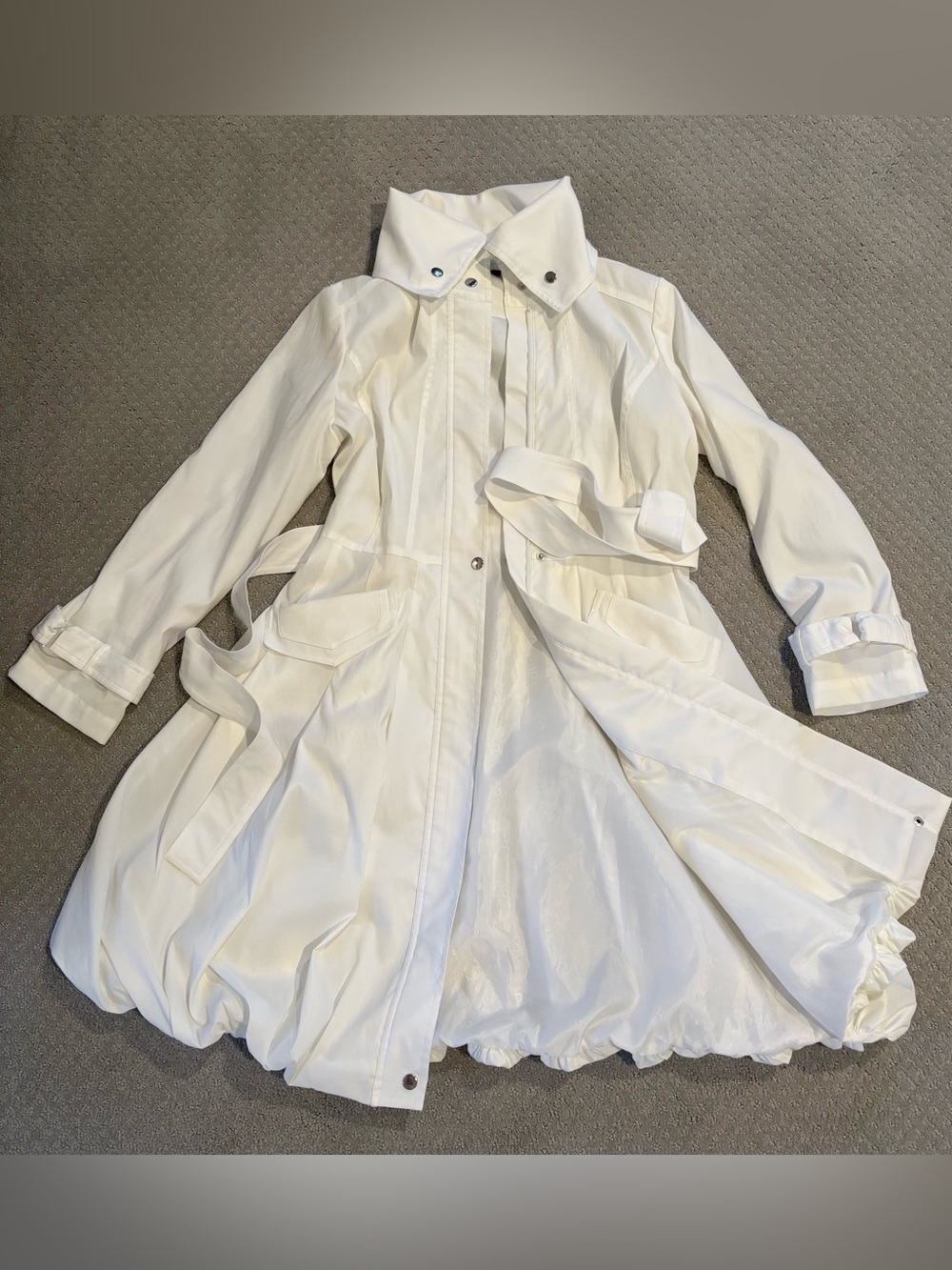 Samuel Dong White Trench Coat - Picture 6 of 8